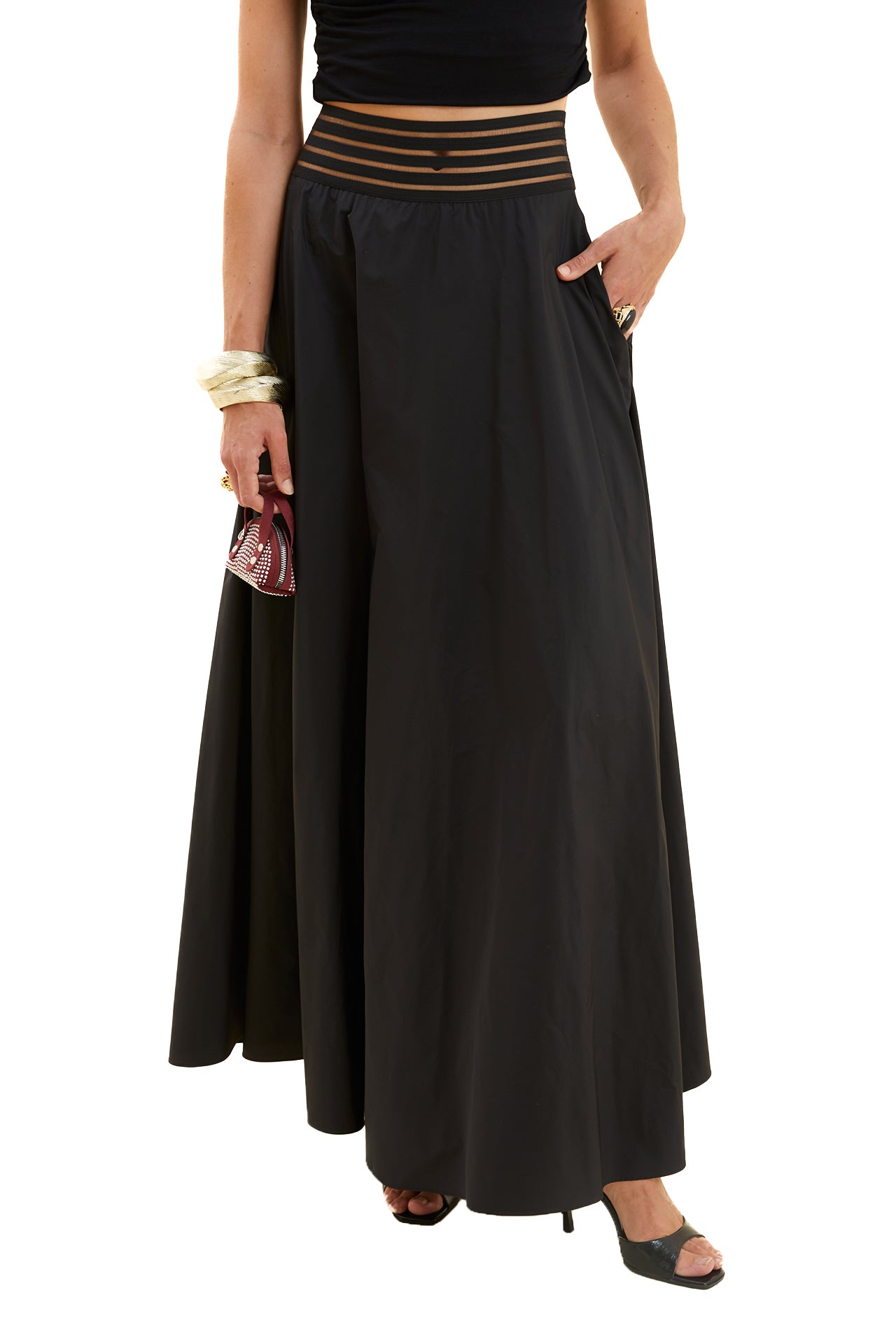 Taffeta Maxi Skirt
