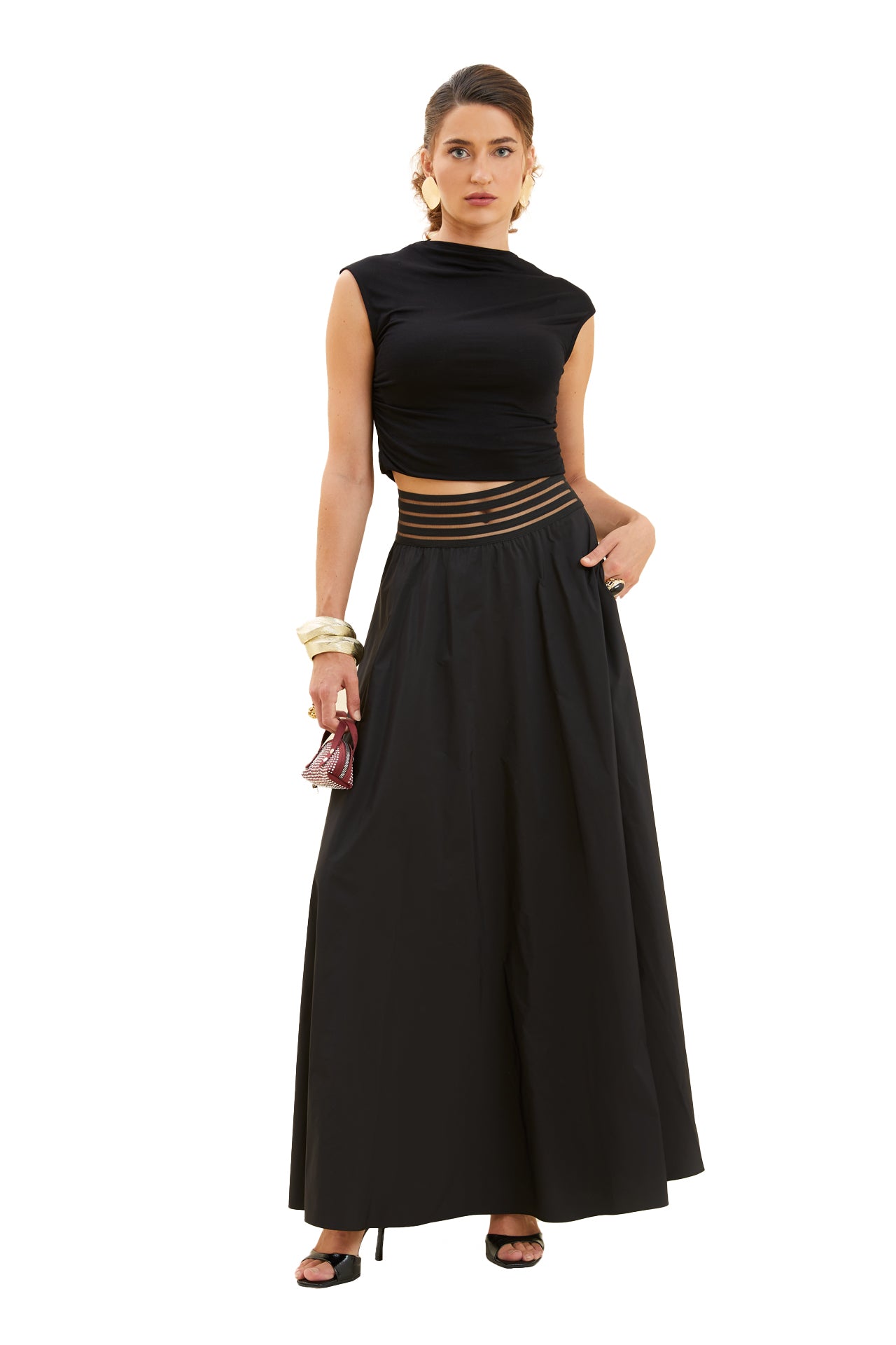 Taffeta Maxi Skirt