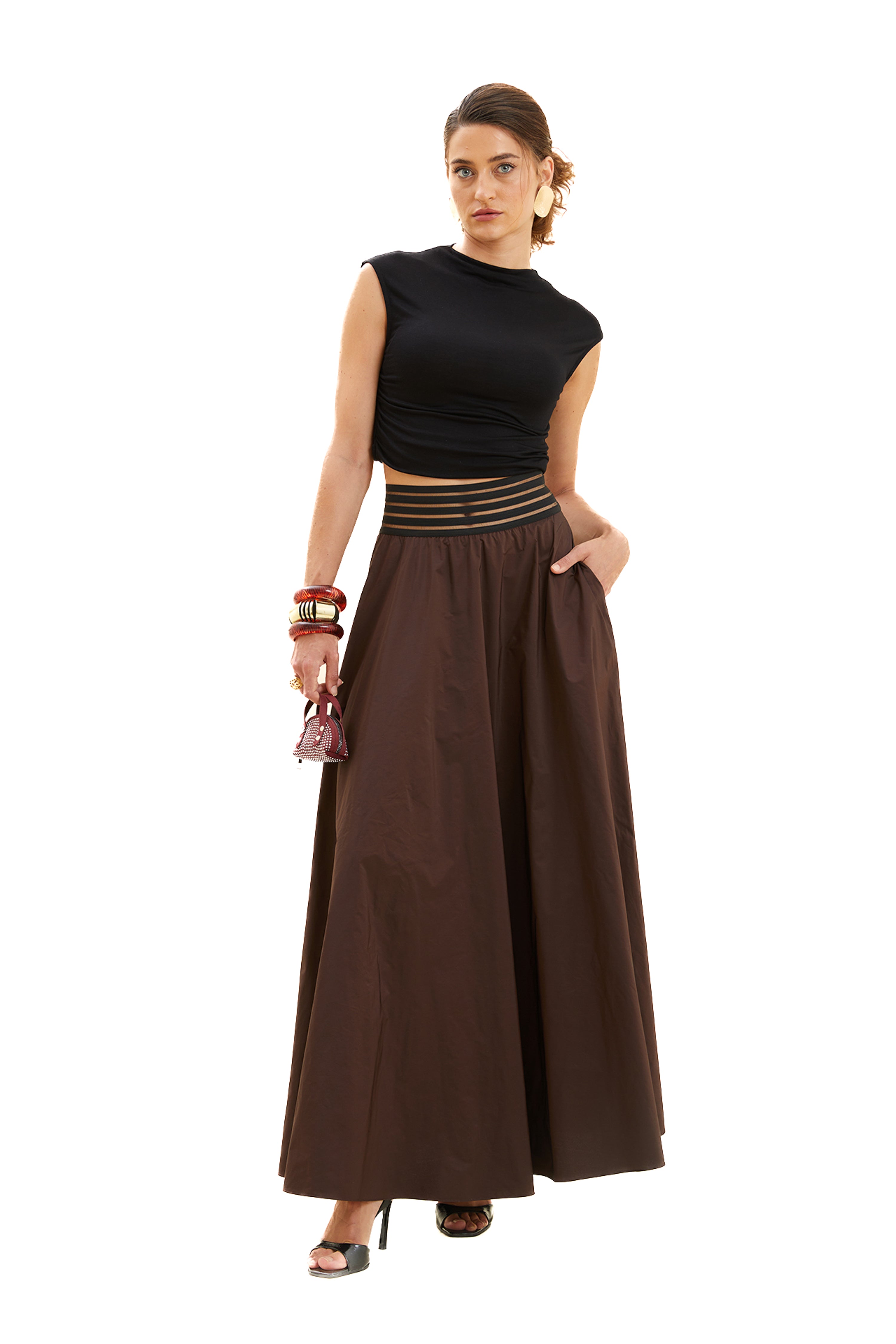 Taffeta Maxi Skirt