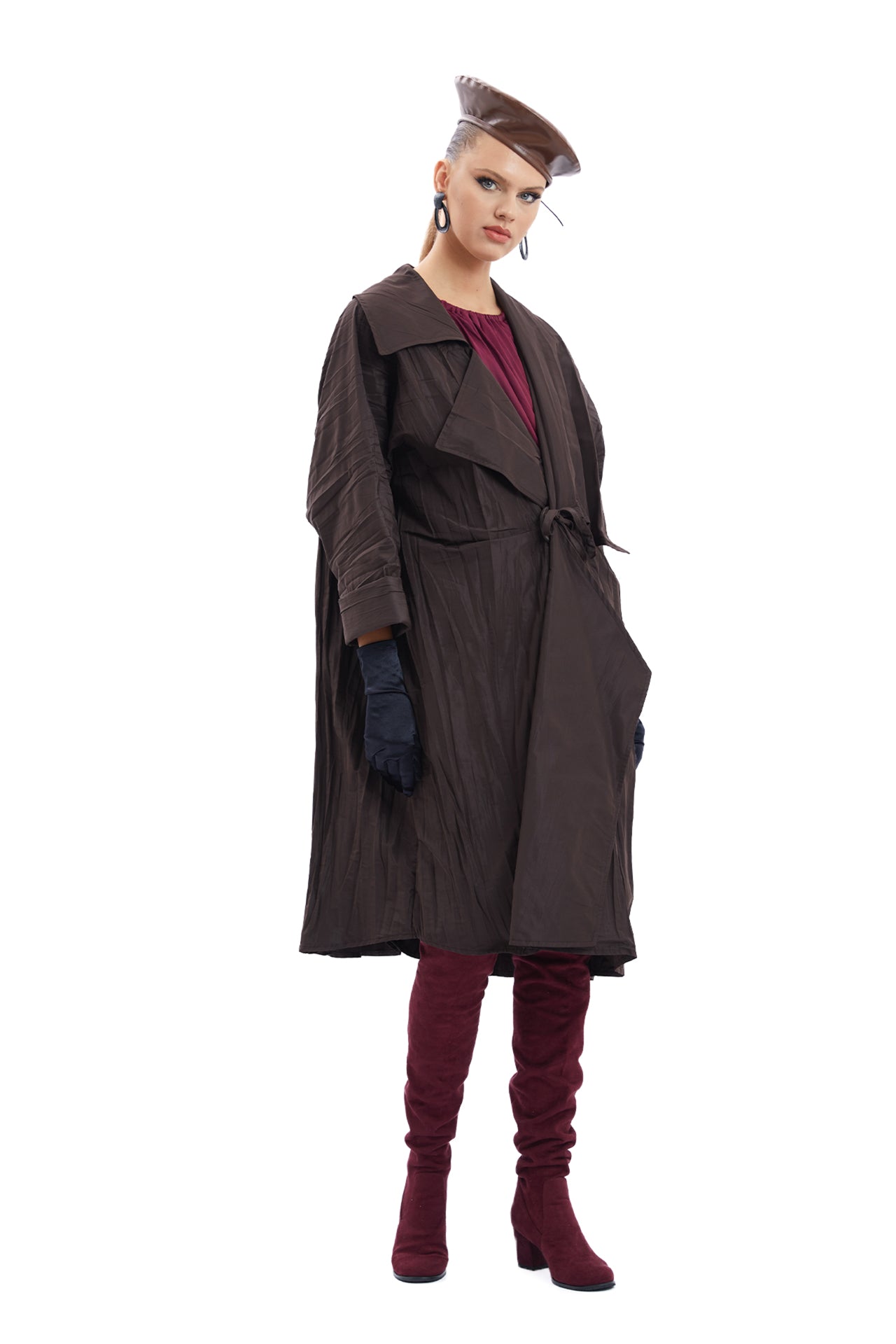 Shawl Collar Trench Coat -