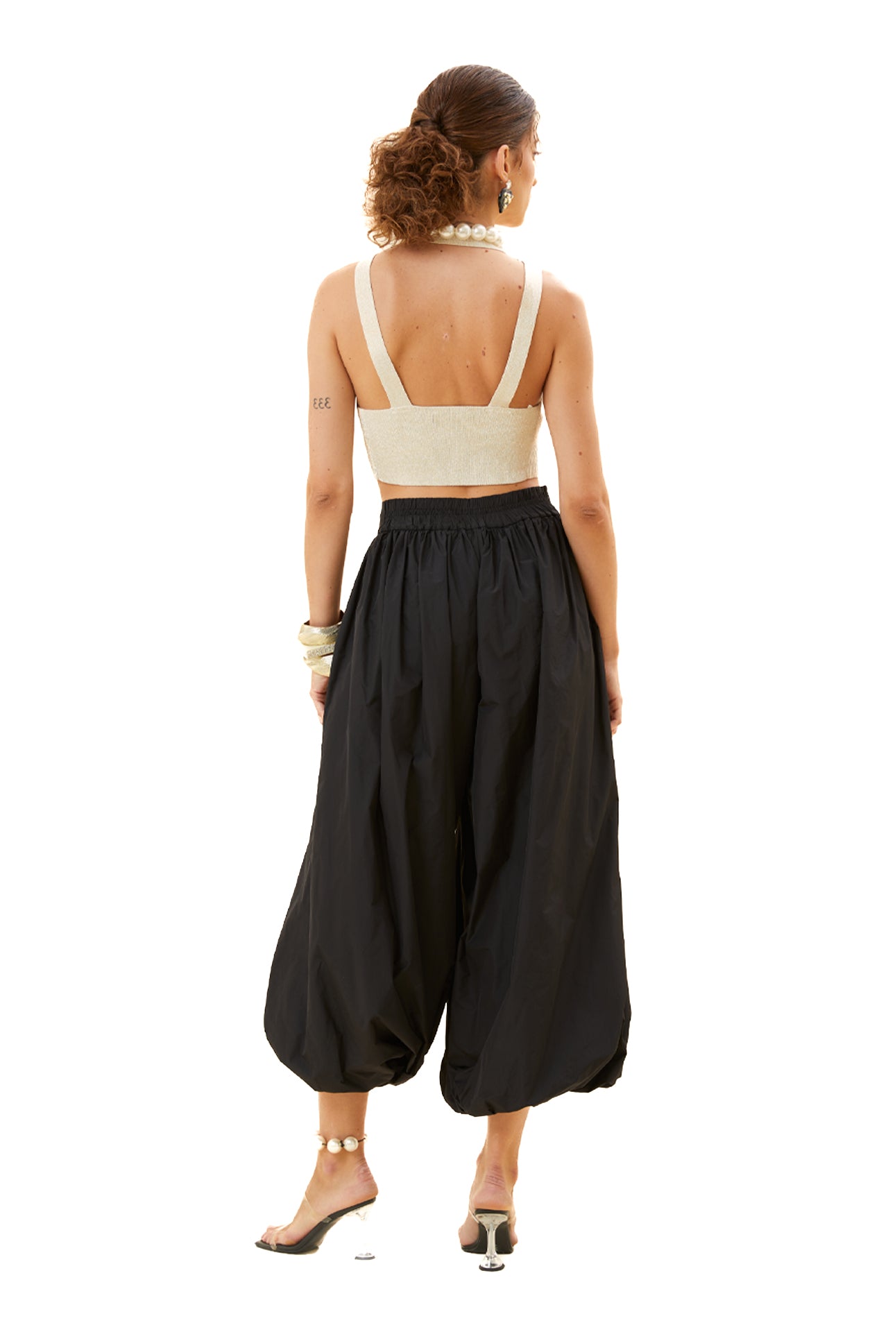 Balloon-Leg Capri Pants