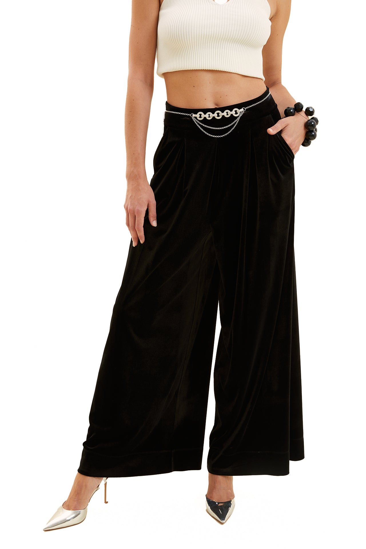 Velvet Palazzo Trousers