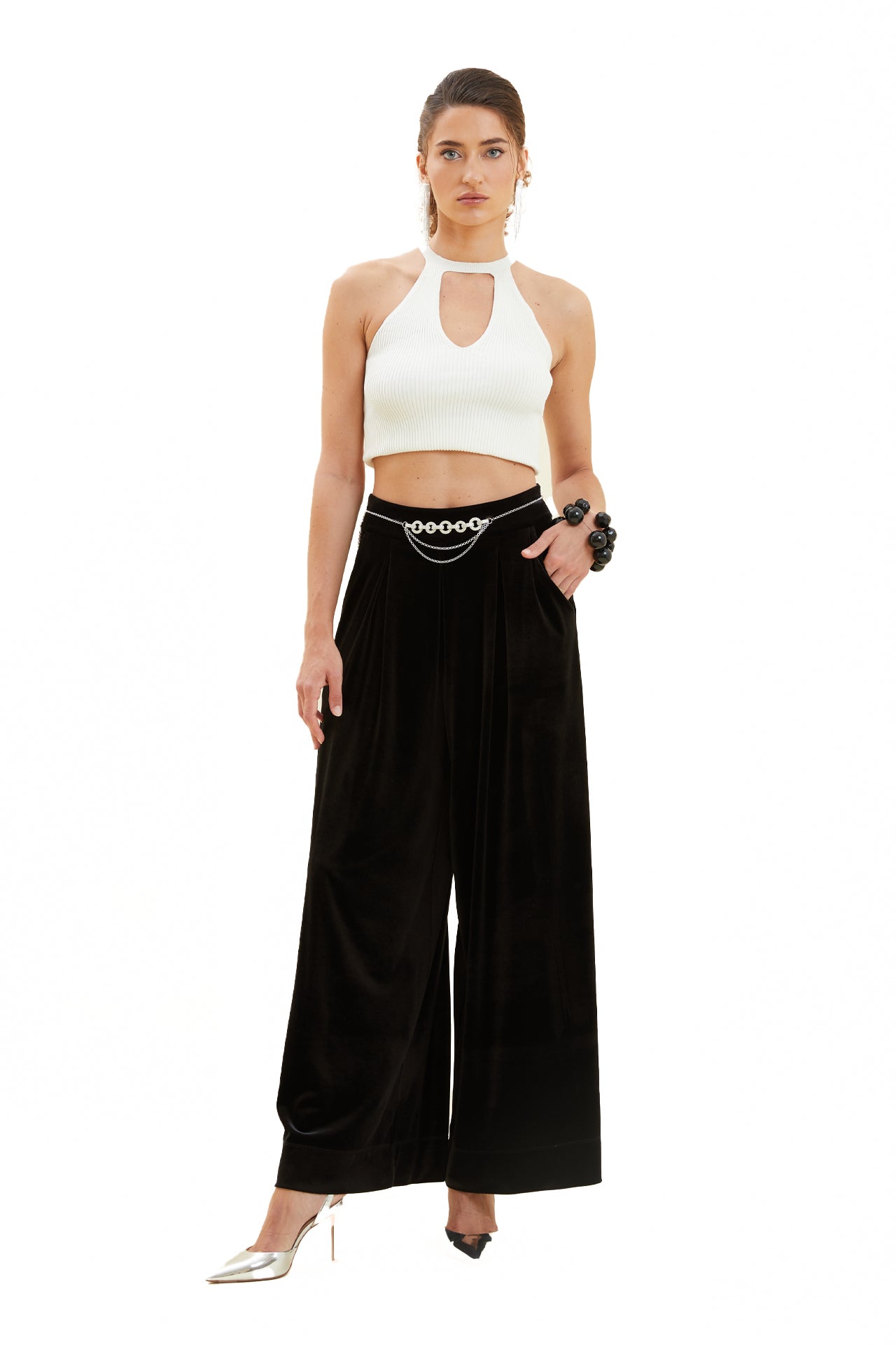 Velvet Palazzo Trousers