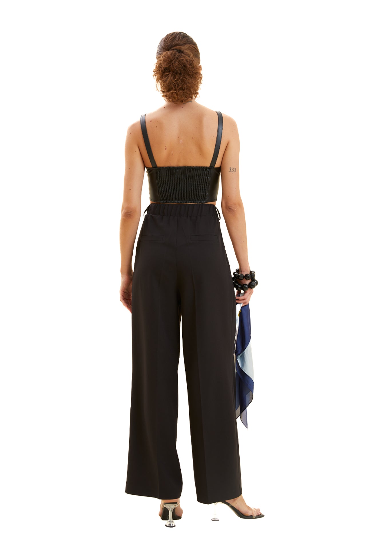 Wide Leg Pleated Trousers